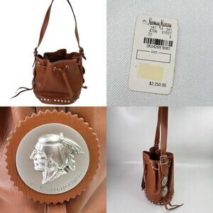 Barry Kieselstein Cord Vintage Equestrian Brown Leather Purse Bag Silver
